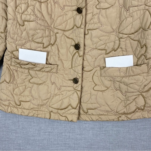 Northern Reflections Quilted Jacket Embroidered Leaf Design Size Small Pockets - Picture 3 of 9